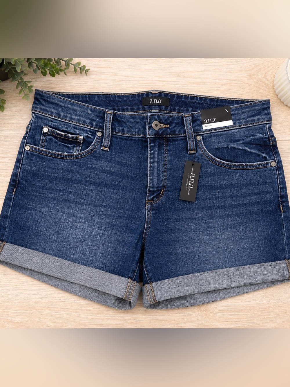 a.n.a. NWT Women’s Denim Cuffed Shorts – Size 8